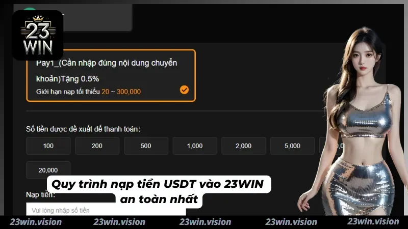 Quy trình nạp tiền dễ dàng tại 23WIN
