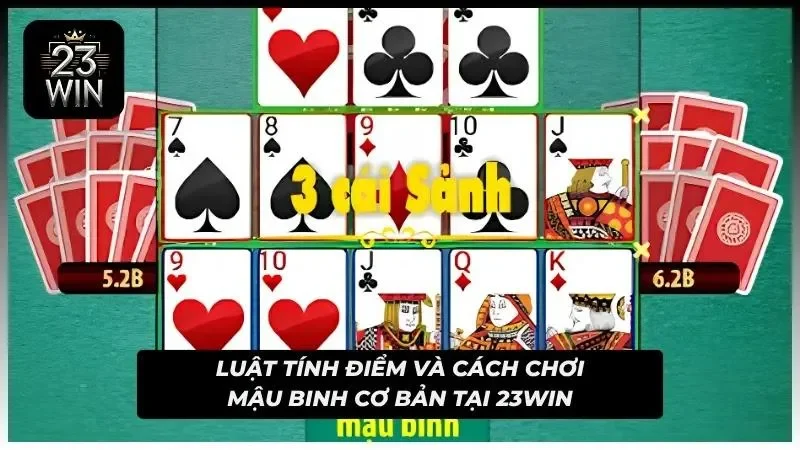 Giao diện bàn Mậu Bịnh với 13 lá  được chia cho mỗi người