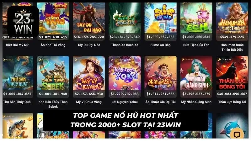 Giao diện sảnh cược quay hũ trực tuyến với công nghệ đồ họa sắc nét sống động